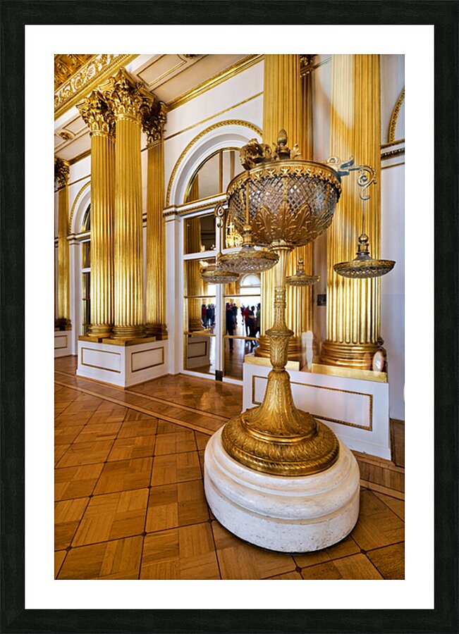 Golden candelabrum in the Winter Palace Hermitage Museum Picture Frame print