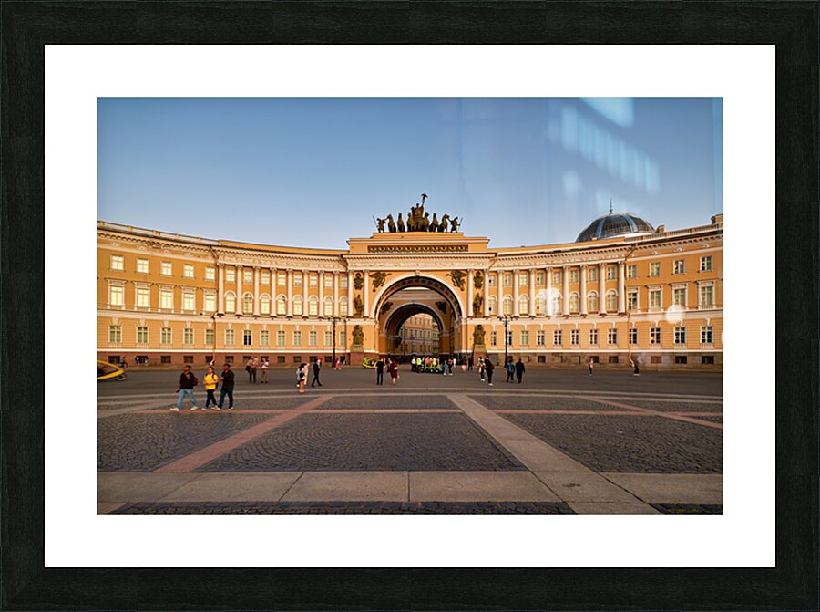 Visitors explore the General Staff Building in St. Petersburg Picture Frame print