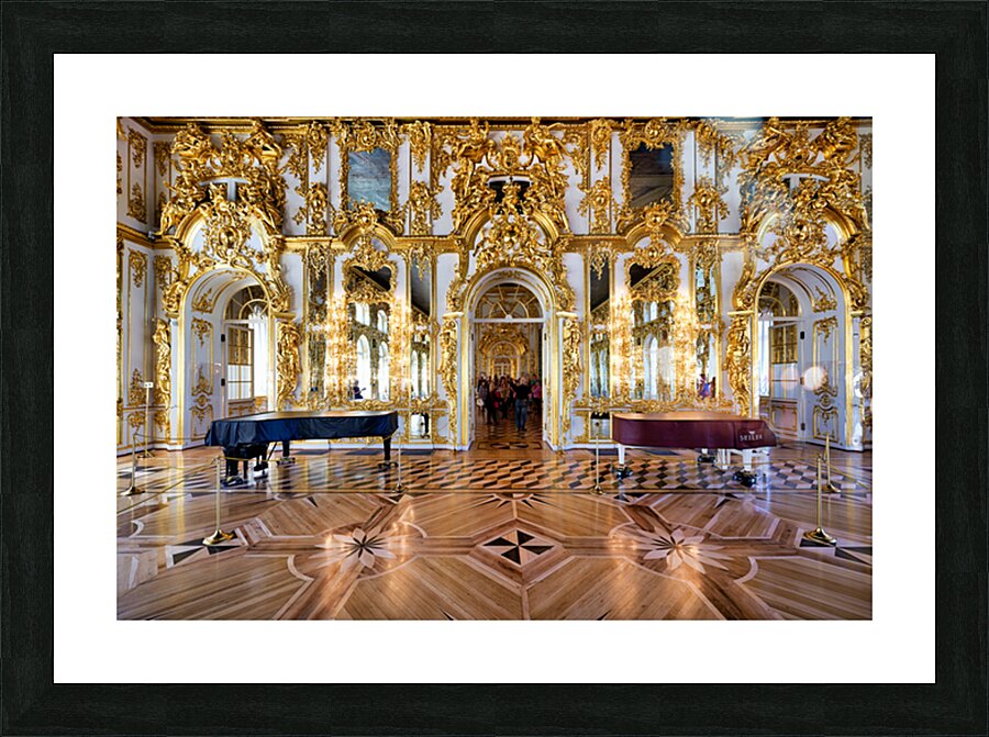 People walk through Catherine Palace in Pushkin St Picture Frame print