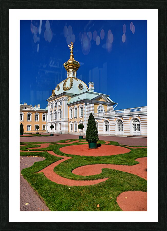 St Petersburg architecture near Peterhof Palace under clear sky Picture Frame print