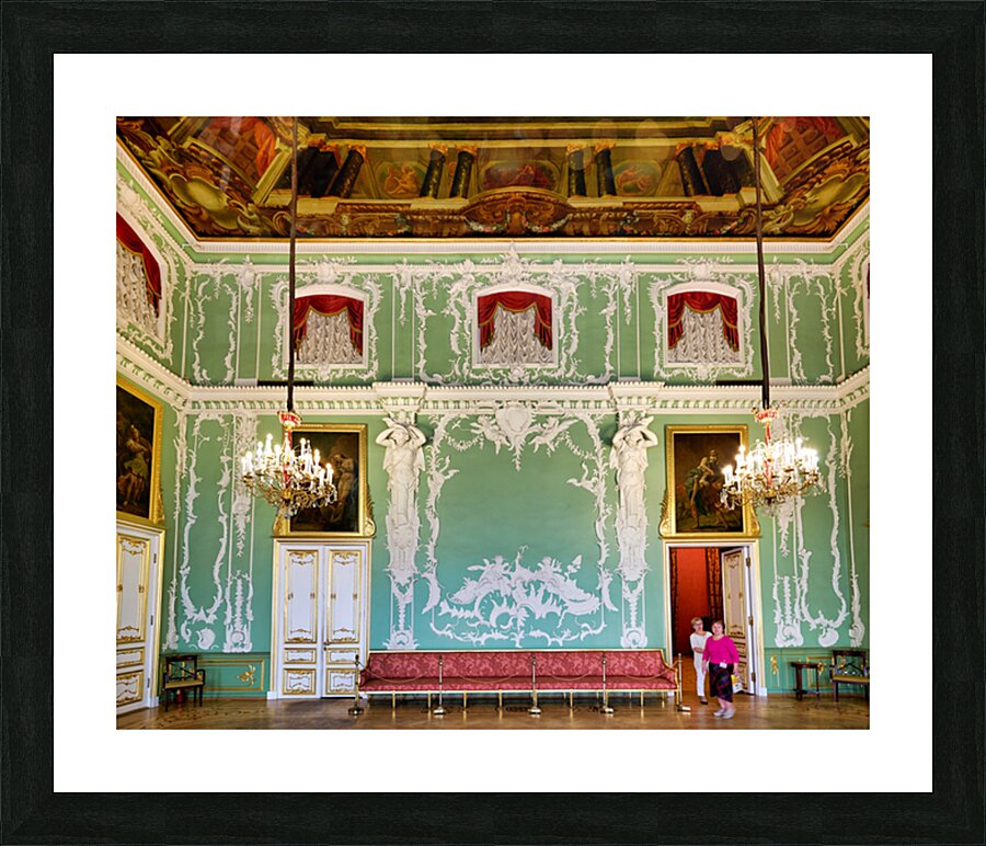 Visitors exploring Stroganov Palace in Saint Petersburg Picture Frame print