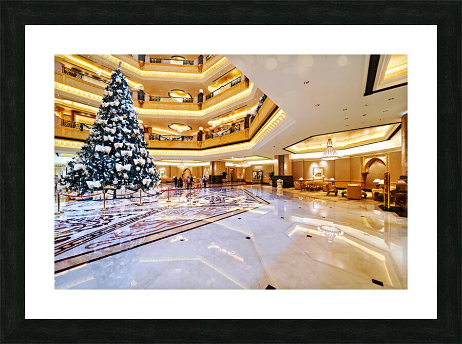 Christmas tree in Abu Dhabi Emirates Palace Hotel lobby Picture Frame print