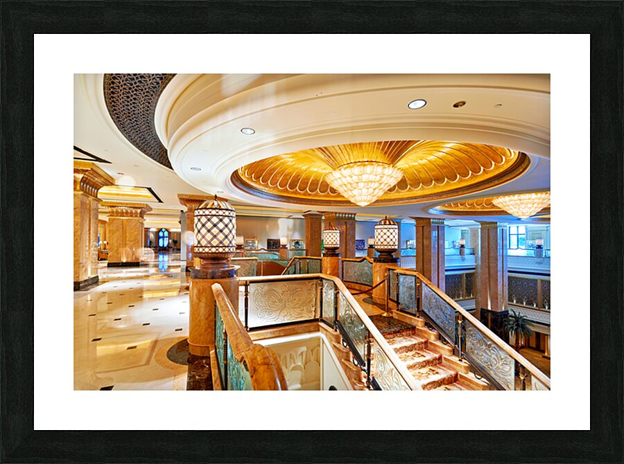 Visit Emirates Palace Hotel in Abu Dhabi and explore its design Picture Frame print
