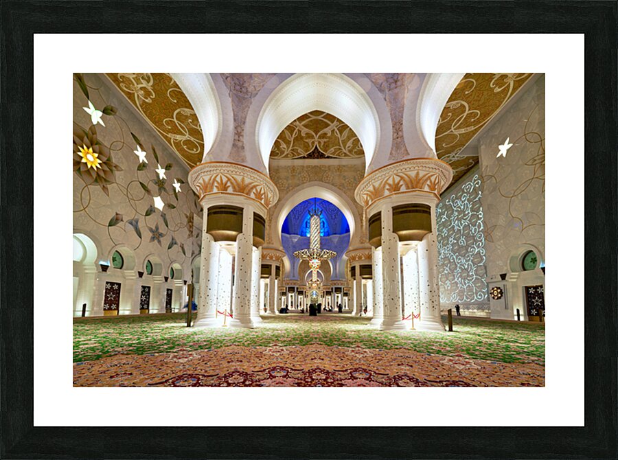 Exploring the interior of Sheikh Zayed Grand Mosque in Abu Dhabi Picture Frame print