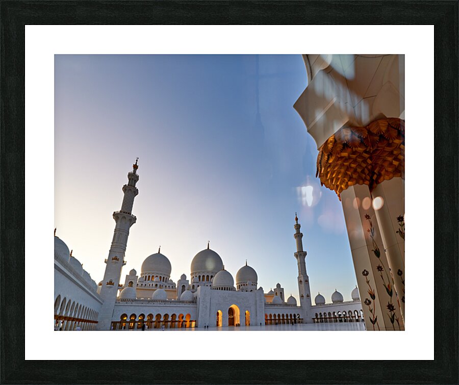 Visitors explore Sheikh Zayed Grand Mosque in Abu Dhabi Picture Frame print