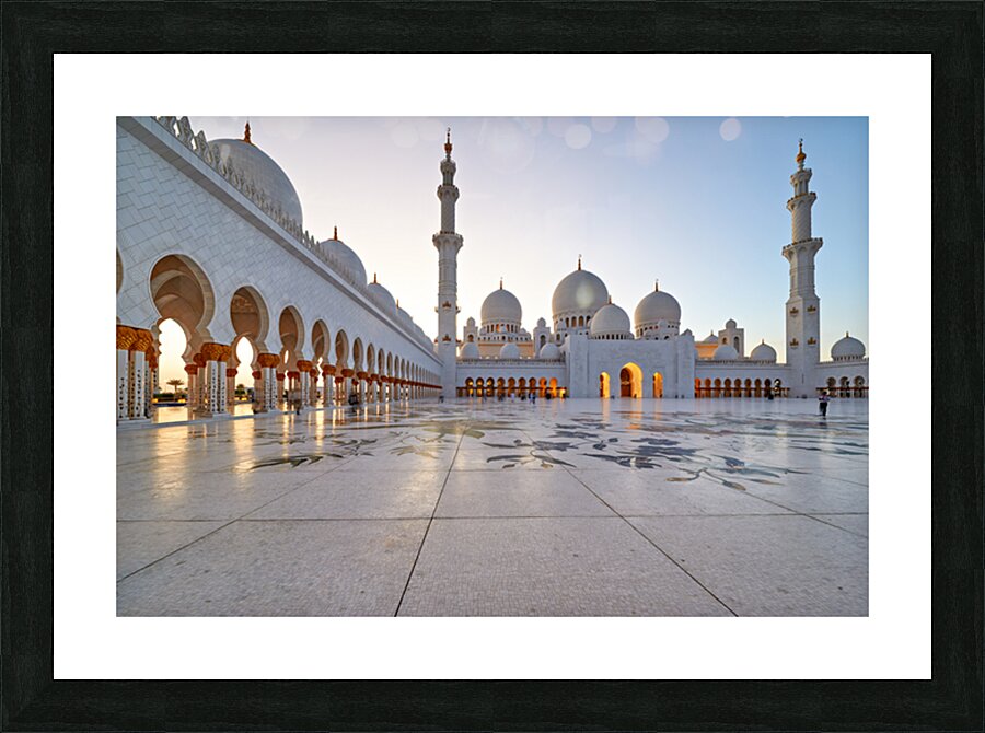 Visitors explore Sheikh Zayed Grand Mosque in Abu Dhabi Picture Frame print