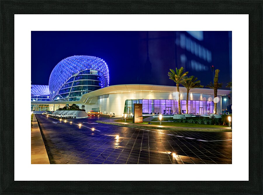 Explore W Abu Dhabi Yas Island at night in Abu Dhabi Picture Frame print