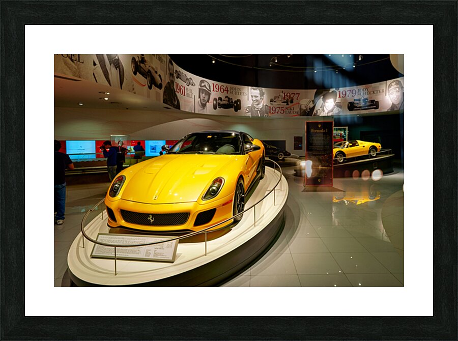 Ferrari showcase at Ferrari World amusement park in Abu Dhabi Picture Frame print