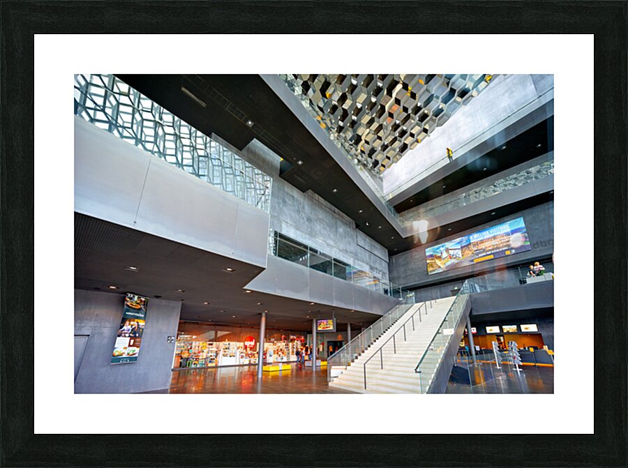 Explore harpa opera house in reykjavik iceland Picture Frame print