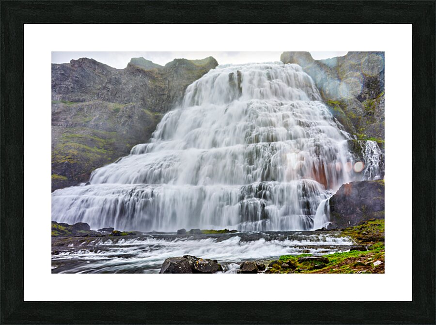 Visiting Dynjandi Waterfall in Iceland during daytime Picture Frame print