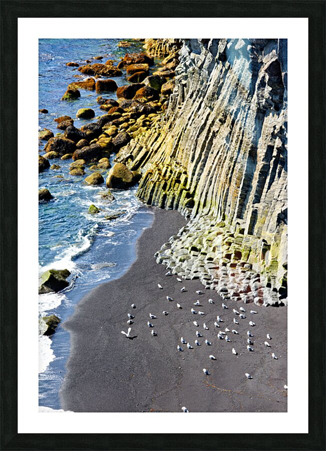 Exploring arnarstapi cliff and beach in iceland Picture Frame print