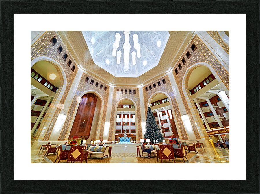 Lobby area of Al Bustan luxury hotel in Muscat Oman Picture Frame print