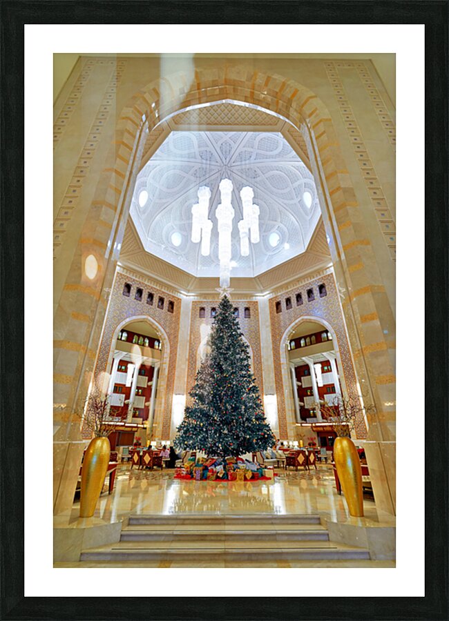 Luxury hotel features Christmas tree in Muscat Oman Picture Frame print