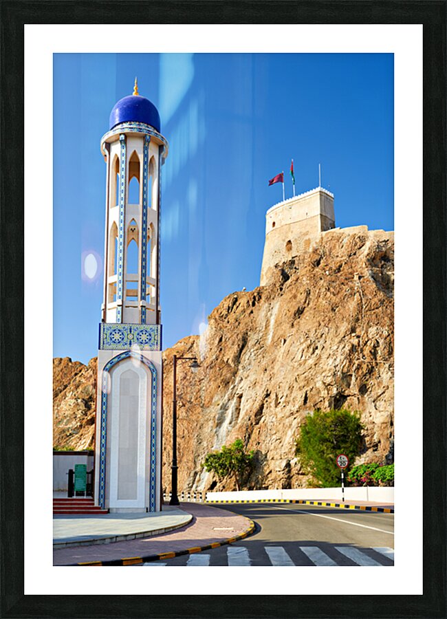 Visit to Al Khor mosque in Muscat Oman during bright day Picture Frame print