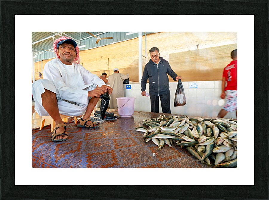 Fish market in Muscat Oman shows local trade activity Picture Frame print