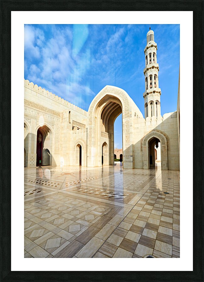 Visit to sultan qaboos grand mosque in muscat oman Picture Frame print