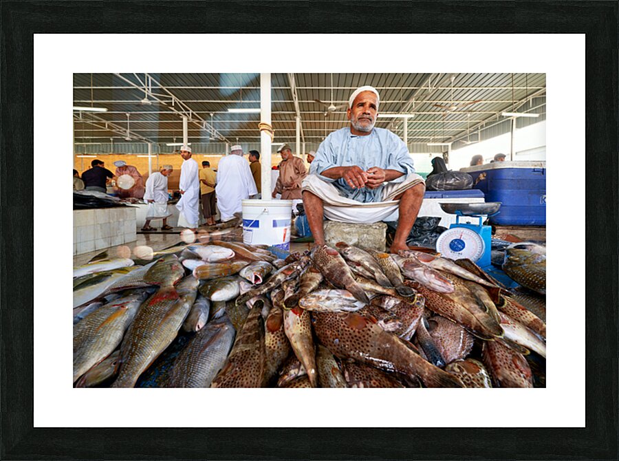 Visit to the muscat fish market in oman during the day Picture Frame print