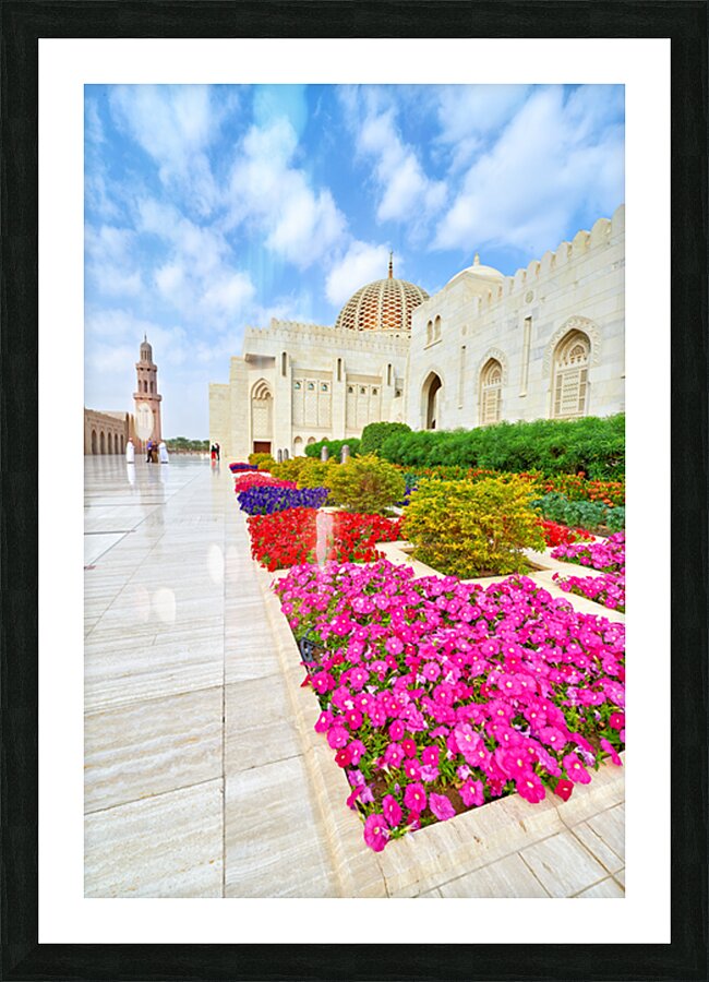Exploring sultan qaboos grand mosque in muscat oman Picture Frame print
