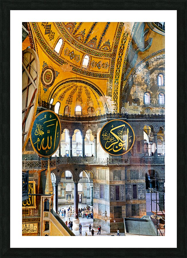 View from interior of Hagia Sophia Grand Mosque in Istanbul Picture Frame print
