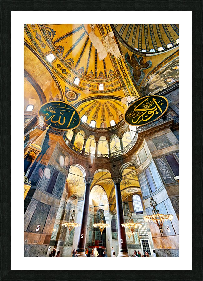 Visitors explore Hagia Sophia Grand Mosque in Istanbul Picture Frame print