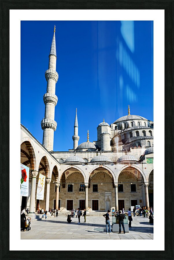 Visit to Blue Mosque in Istanbul on a sunny day Picture Frame print