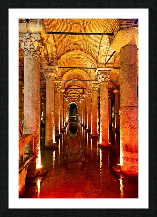 Exploring the ancient Basilica Cistern in Istanbul Turkey Picture Frame print