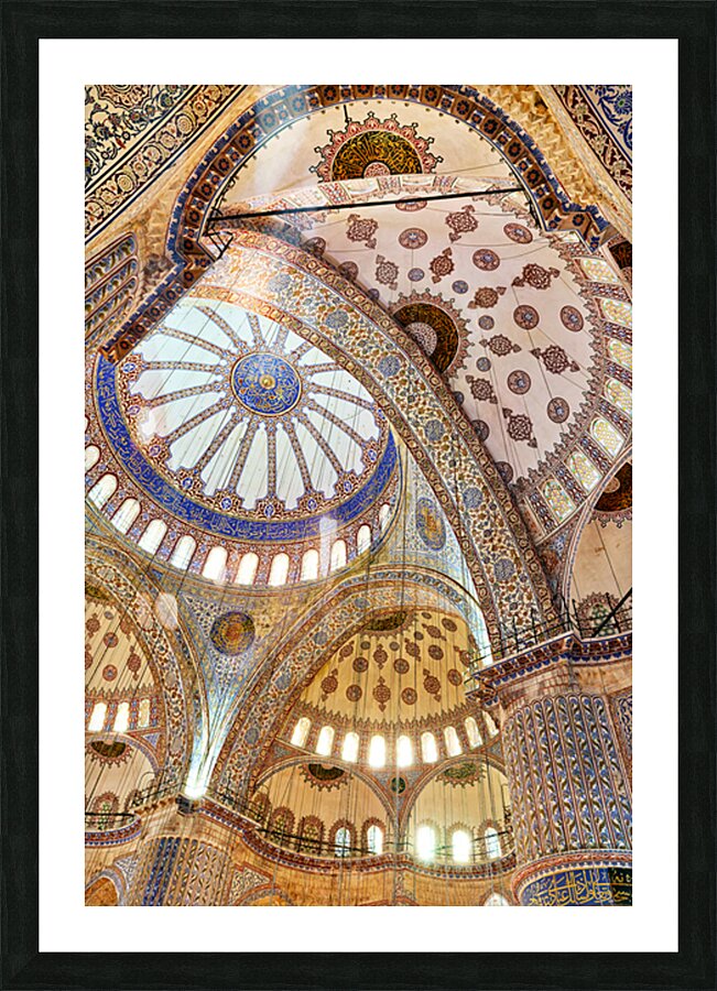 Beautiful view of the interior of the Blue Mosque in Istanbul Picture Frame print