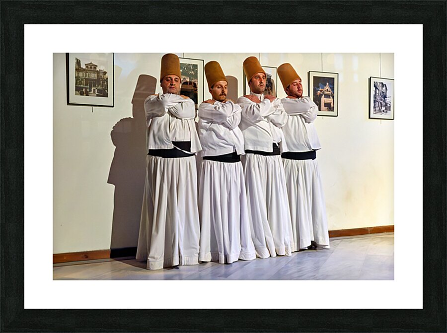Whirling dervishes perform sufi dance in Istanbul Turkey Picture Frame print