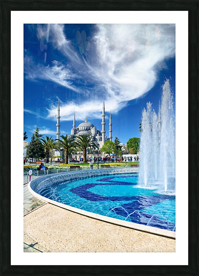 Visit to the Blue Mosque in Istanbul Turkey on a clear day Picture Frame print