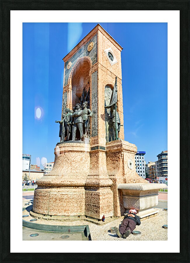 Republic monument at taksim square in istanbul turkey Picture Frame print