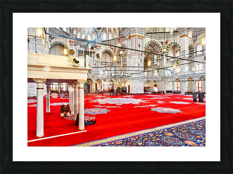 Visit to the fatih mosque in istanbul turkey Picture Frame print