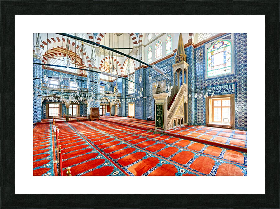Rustem Pasha Mosque interior in Istanbul Turkey during daylight Picture Frame print