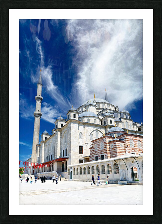 Visit to Fatih Mosque in Istanbul Turkey during sunny day Picture Frame print