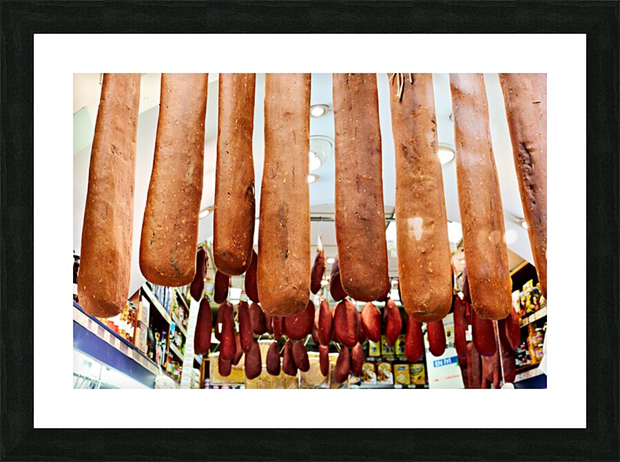 Market display of hanging food items in Grand Bazaar Istanbul Picture Frame print