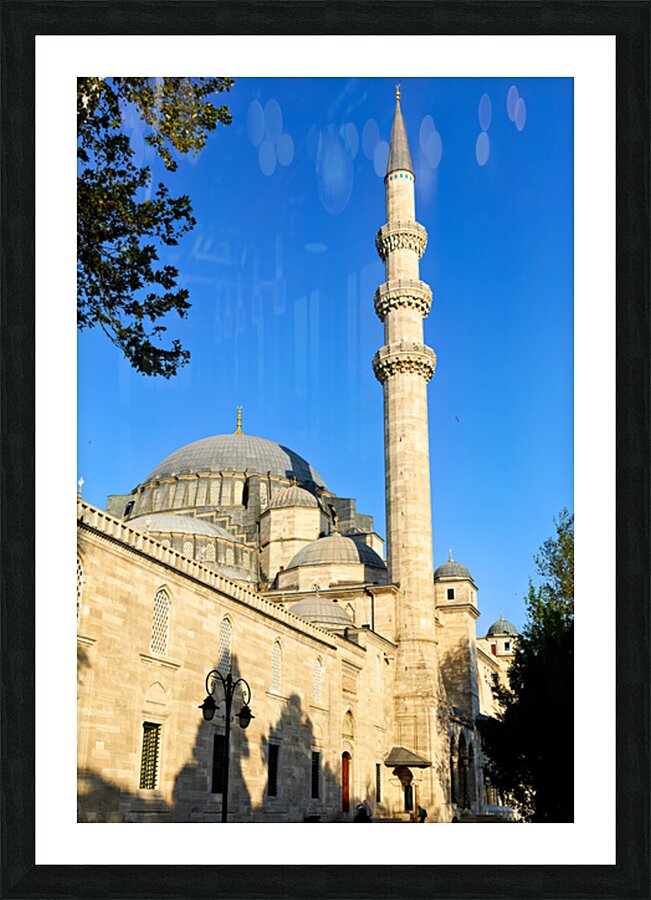 Suleymaniye Mosque in Istanbul under clear blue sky Picture Frame print