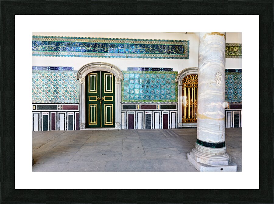 Exploring Topkapi Palace in Istanbul Turkey with ornate doors Picture Frame print