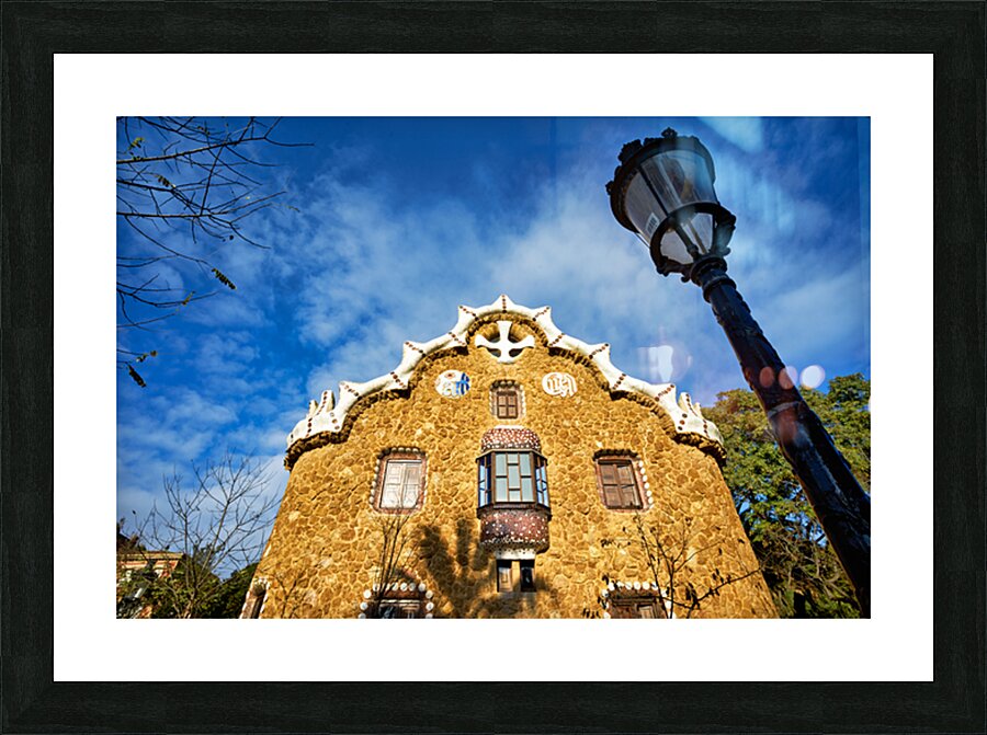 Gable of the fairytale house in park guell barcelona Picture Frame print