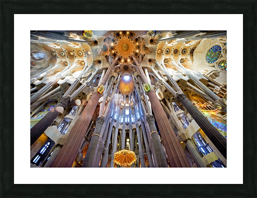 Inside Basílica de la Sagrada Família Barcelona Picture Frame print