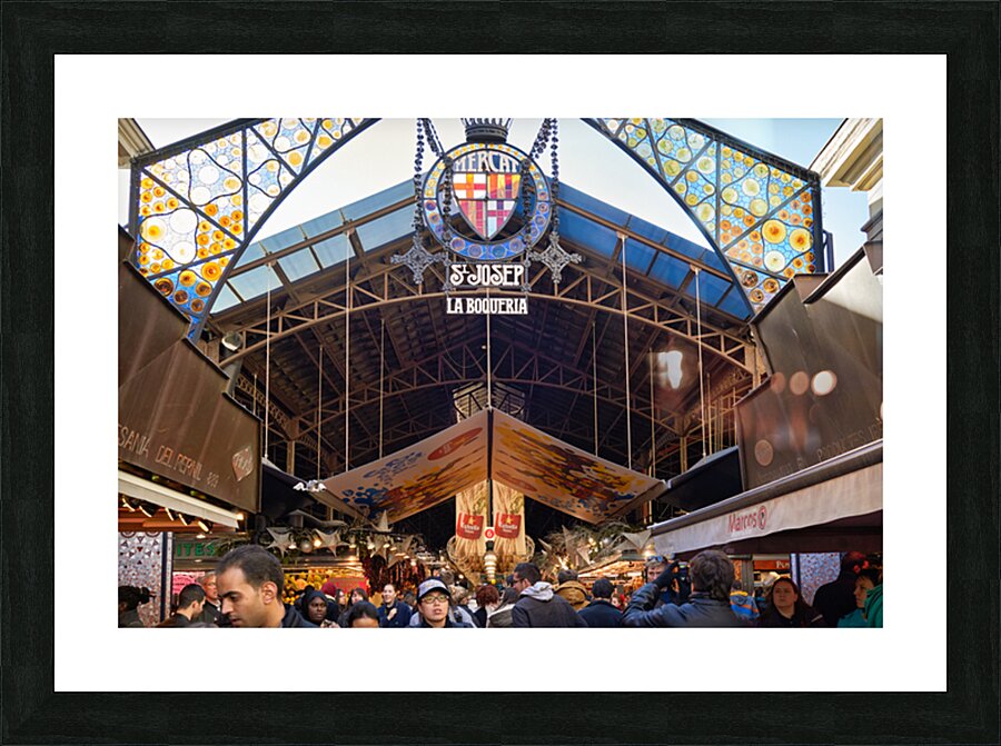 Entrance to Mercat de Sant Josep de la Boqueria in Barcelona Picture Frame print