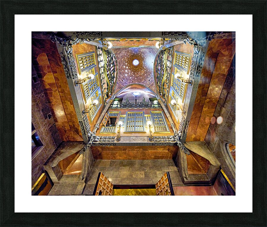 View of interior design in Palau Guell by Gaudi in Barcelona Framed Print