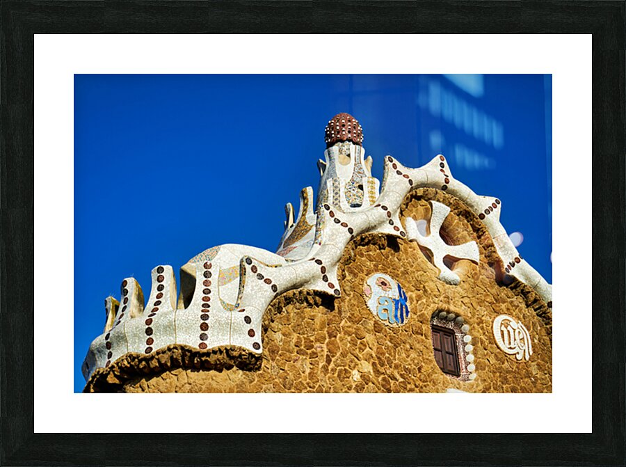 Gable of the fairytale house in park guell barcelona Picture Frame print