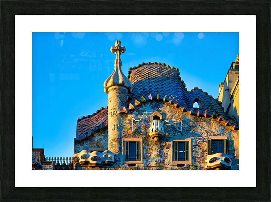 Exploring Casa Batllo in Barcelona Spain during sunset Picture Frame print