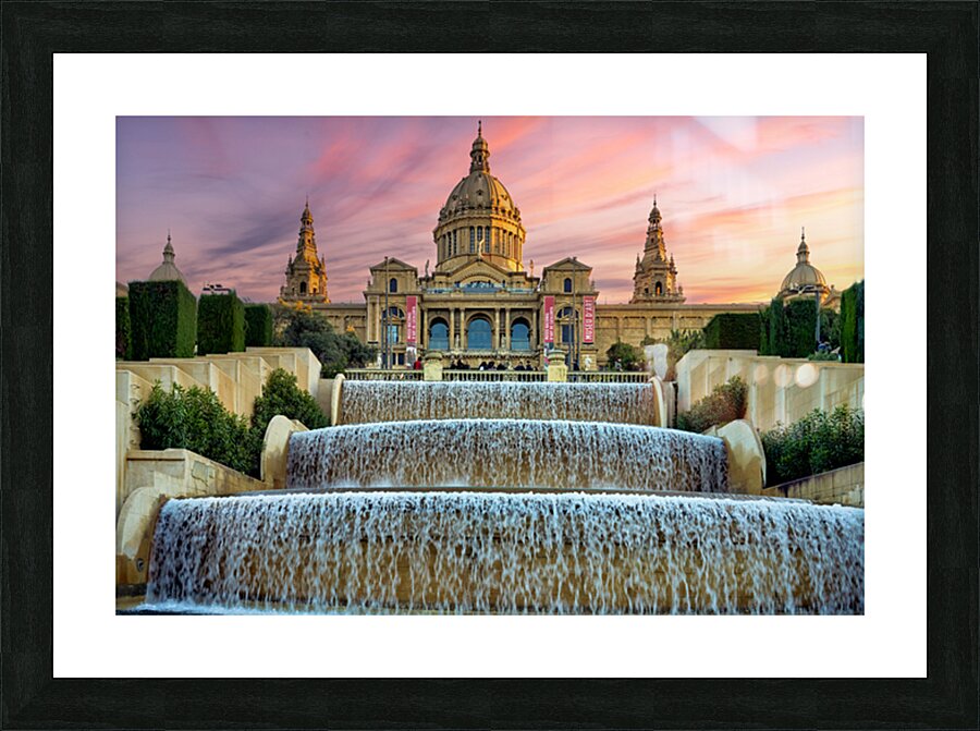 Fountains at Museu Nacional dArt de Catalunya in Barcelona Picture Frame print