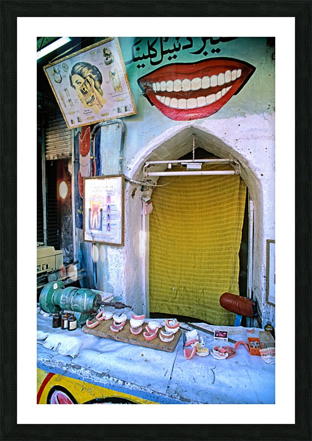 Street dentist providing services in Peshawar Picture Frame print
