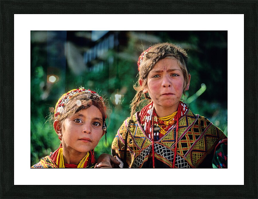 Children of Pakistan wear traditional clothing in the sunlight Picture Frame print