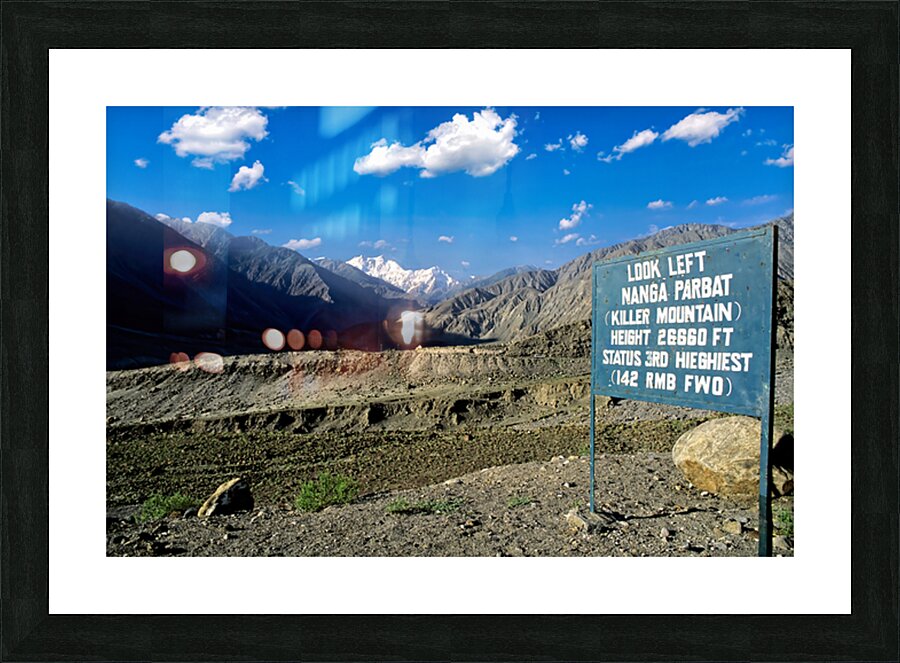 View of Nanga Parbat Peak in the Karakoram range Pakistan Picture Frame print
