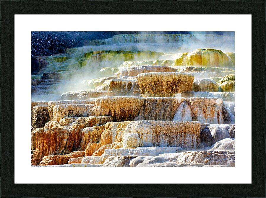 Mound Spring and Jupiter Terrace show unique geothermal features Picture Frame print