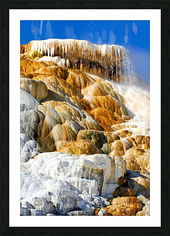 Explore devils thumb at yellowstone national park in usa Picture Frame print