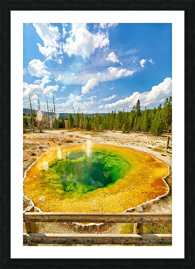 Morning Glory Pool shows colors at Yellowstone National Park Picture Frame print