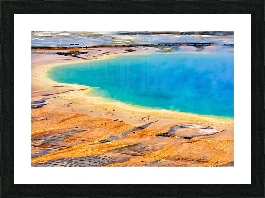 Explore grand prismatic spring in yellowstone national park Picture Frame print